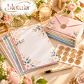 blutuia™ Meridian Letter Writing Set | 24 Premium Writing Sheets, 12 Matching Envelopes & 12 Seals