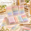 QYZLENORA™ VeilMark Translucent Sticky Notes & Index Tabs Set | Writable Page Flags for Books, Study & Journaling