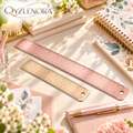 QYZLENORA™ PrismEdge Aluminum Ruler Set | 6-Inch & 12-Inch Metal Rulers with Inch and Metric Markings