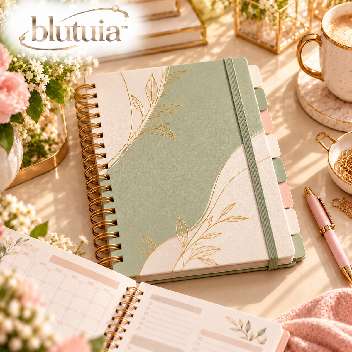 blutuia™ StillForm Undated Daily Planner | 12-Month Productivity Planner with Monthly, Priority & Notes Pages